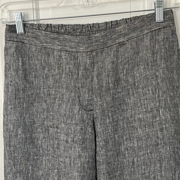 Chico's 100% Linen Button Trim Cropped Pull On Pants size Chico’s 00 US 2 Grey - Picture 2 of 12